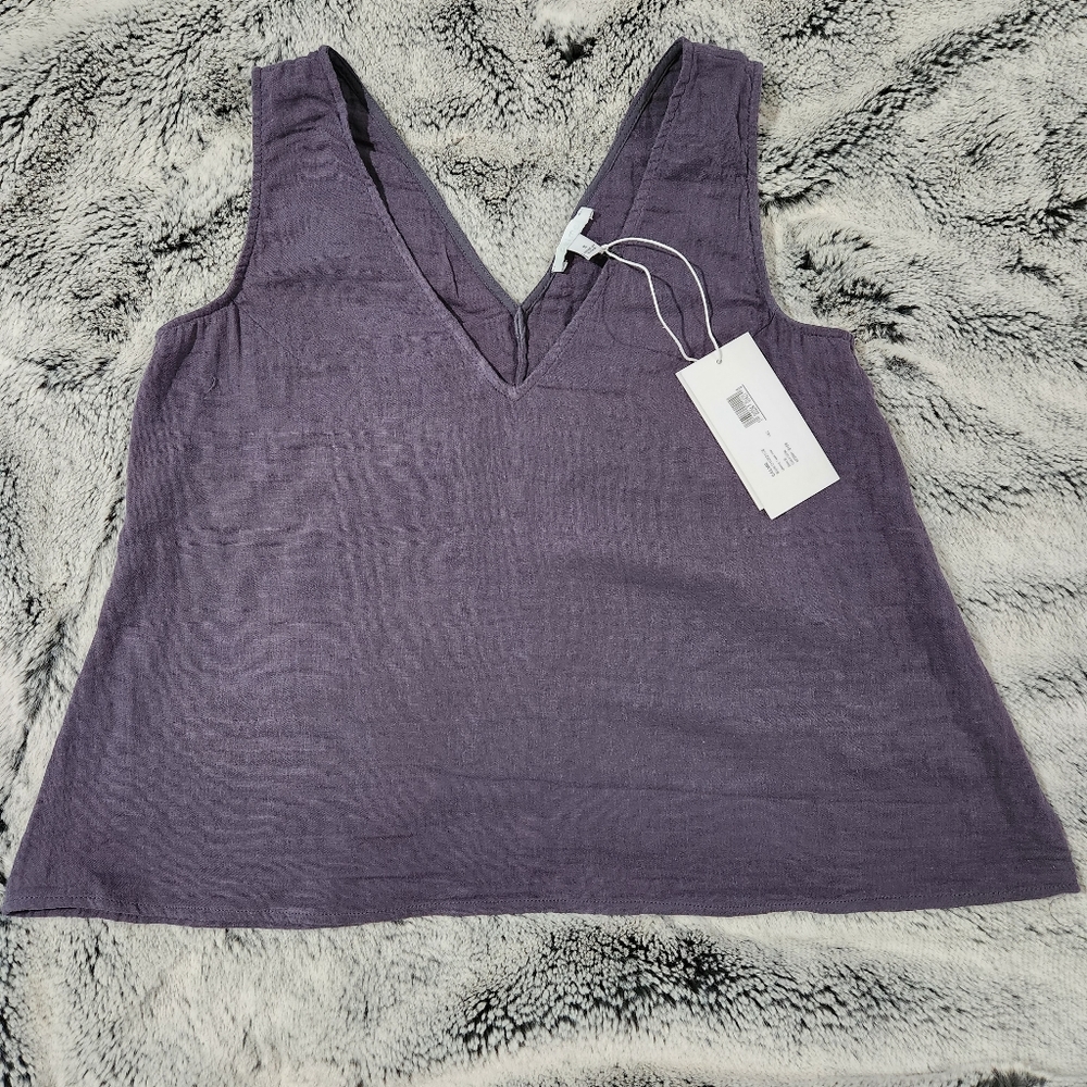 NWT Johnny Was Calme Gray Drape Cotton Tank Top $109 - Picture 2 of 5